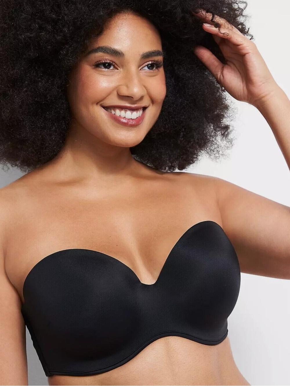 NWT Cacique Bare Solutions Multiway Strapless Bra Black convertible underwire